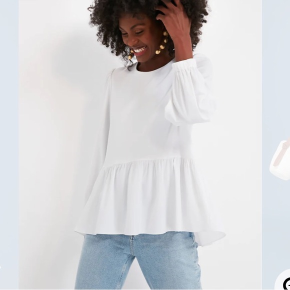 White Carlota Peplum BlousePOMANDER PLACE